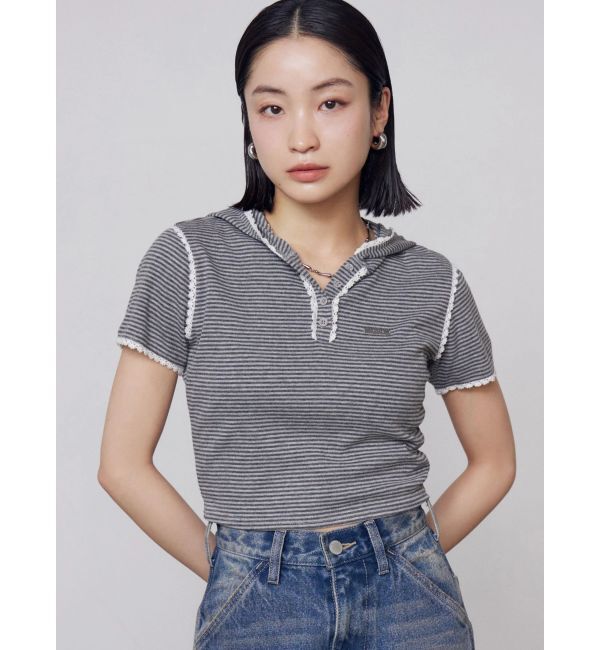 EMODA「レースラインフーディトップス」|Tシャツ・カットソー|