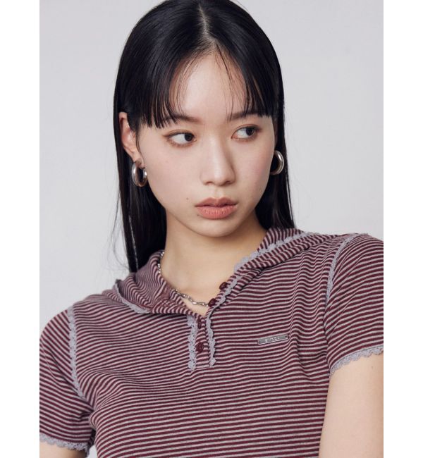 EMODA「レースラインフーディトップス」|Tシャツ・カットソー|