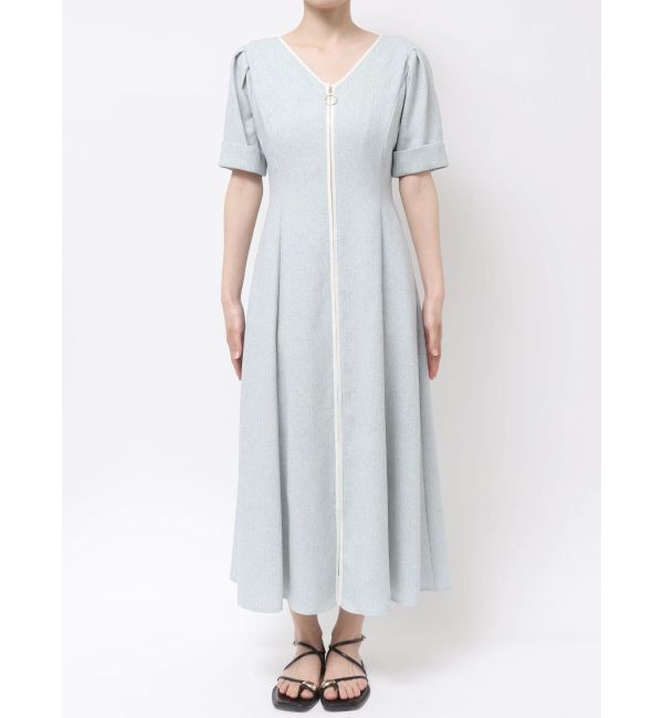 LAGUNAMOON「フロントジップVネックフレアワンピース」|ワンピース|