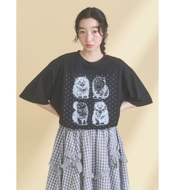 merry jenny「pindot cat tee」|Tシャツ・カットソー|