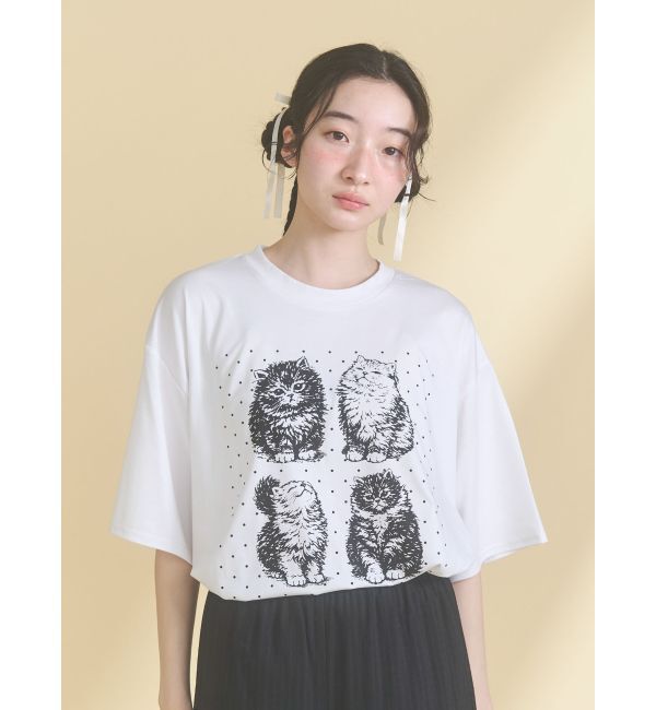 merry jenny「pindot cat tee」|Tシャツ・カットソー|