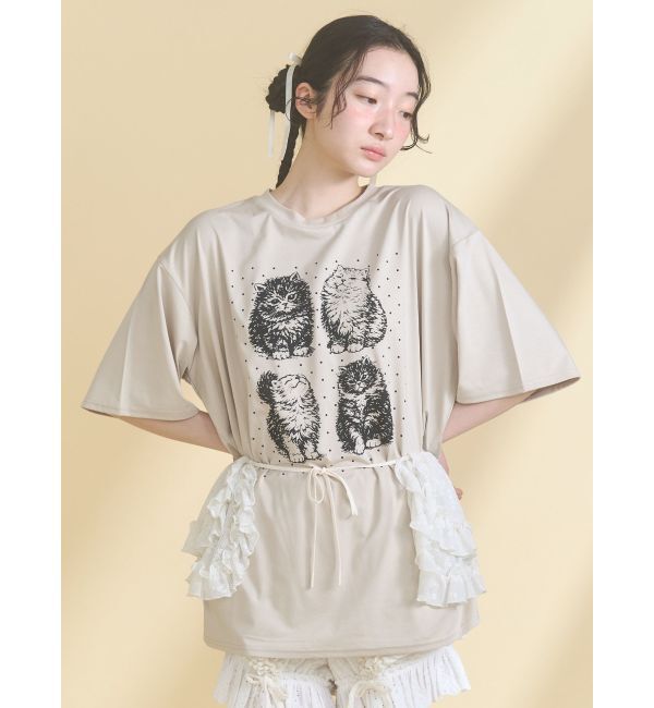 merry jenny「pindot cat tee」|Tシャツ・カットソー|