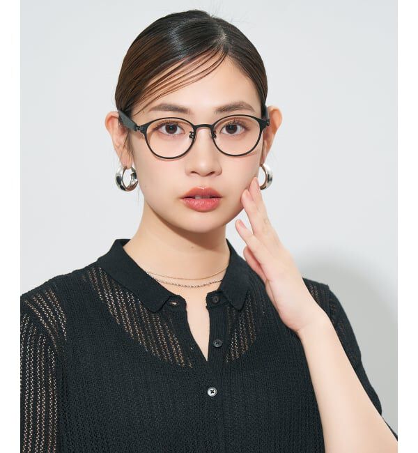  「 ボストン型 メガネ | レザー調、ラバーテンプル Zoff  レンズ交換券付 レンズ交換券付」|メガネ|