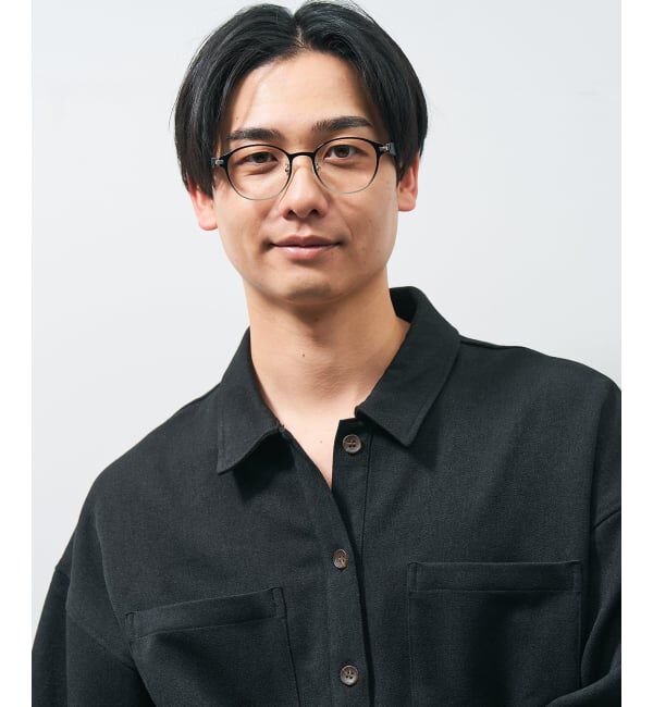  「 ボストン型 メガネ | レザー調、ラバーテンプル Zoff  レンズ交換券付 レンズ交換券付」|メガネ|