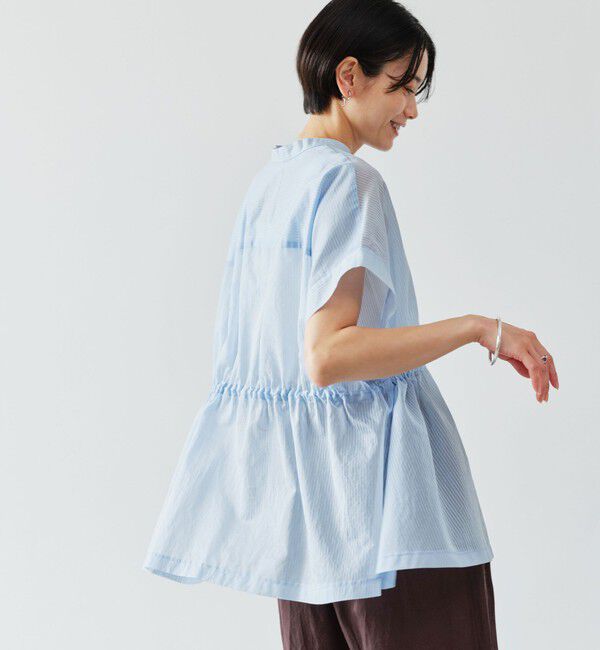 UNITED ARROWS green label relaxing「【結論シリーズ】ギャザーハイウエストブラウス［size SHORTあり］」|シャツ・ブラウス|