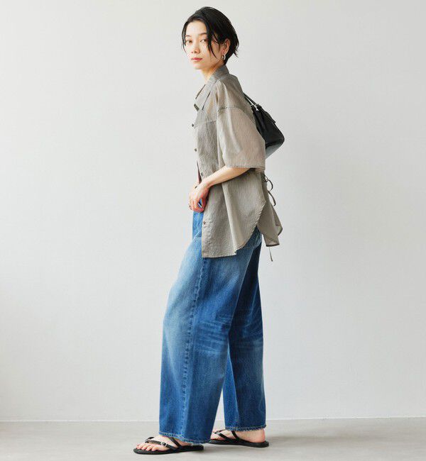 UNITED ARROWS green label relaxing「【結論シリーズ】リボンハイウエストシャツ［size SHORTあり］」|シャツ・ブラウス|
