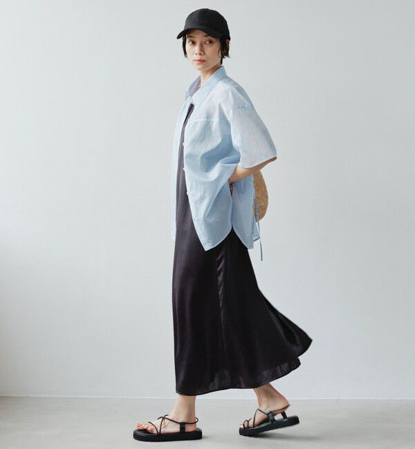 UNITED ARROWS green label relaxing「【結論シリーズ】リボンハイウエストシャツ［size SHORTあり］」|シャツ・ブラウス|