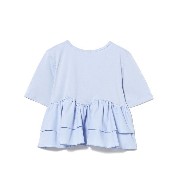 Ray BEAMS 「ティアード キリカエ Tシャツ　　26SS 通勤 通学 フリル 短丈 オンオフ対応 洗える スタイルアップ 」|Tシャツ・カットソー|