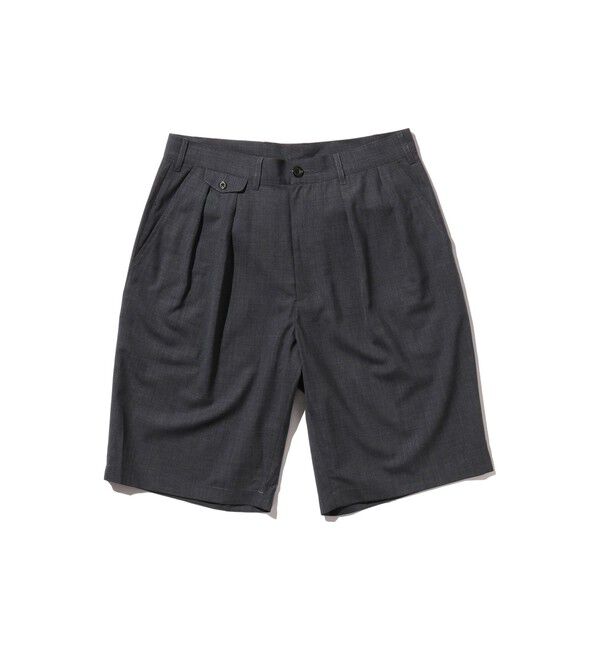 BEAMS「BEAMS PLUS｜2 Pleats Shorts Wool Tropical｜メンズ ショートパンツ ハーフパンツ｜ 通気性 涼感」|その他|CHARCOAL.G