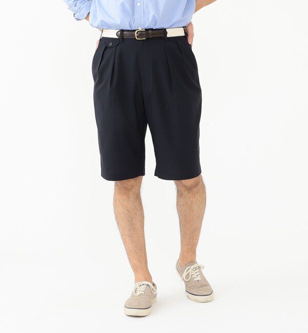 BEAMS「BEAMS PLUS｜2 Pleats Shorts Wool Tropical｜メンズ ショートパンツ ハーフパンツ｜ 通気性 涼感」|その他|