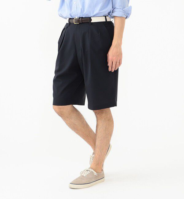 BEAMS「BEAMS PLUS｜2 Pleats Shorts Wool Tropical｜メンズ ショートパンツ ハーフパンツ｜ 通気性 涼感」|その他|