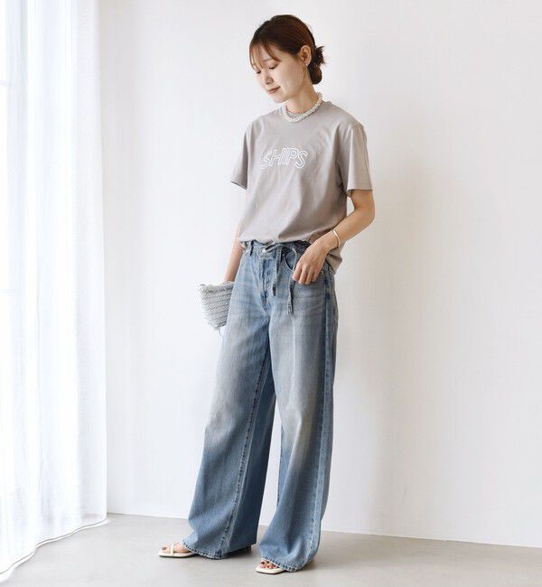 SHIPS for women「【累計販売数7.5万枚突破!!】【WEB限定】 SHIPS ラウンド プリント ロゴ TEE」|Tシャツ・カットソー|
