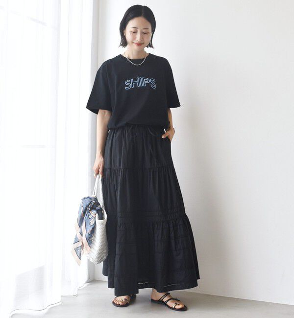 SHIPS for women「【累計販売数7.5万枚突破!!】【WEB限定】 SHIPS ラウンド プリント ロゴ TEE」|Tシャツ・カットソー|