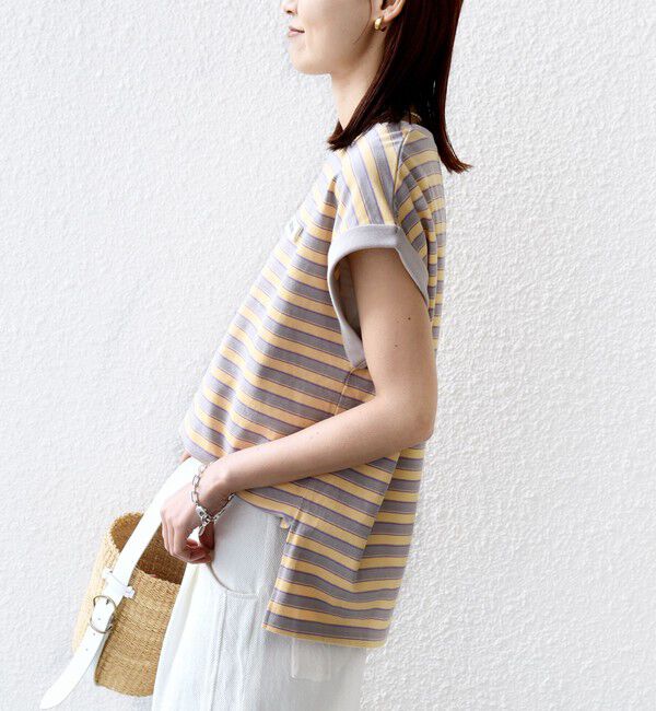 SHIPS for women「【WEB限定】マルチ ボーダー フレンチスリーブ プルオーバー」|Tシャツ・カットソー|