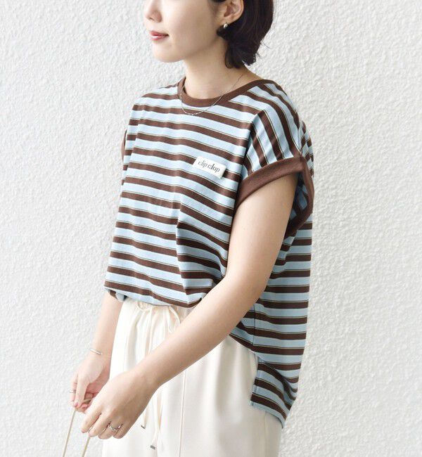 SHIPS for women「【WEB限定】マルチ ボーダー フレンチスリーブ プルオーバー」|Tシャツ・カットソー|