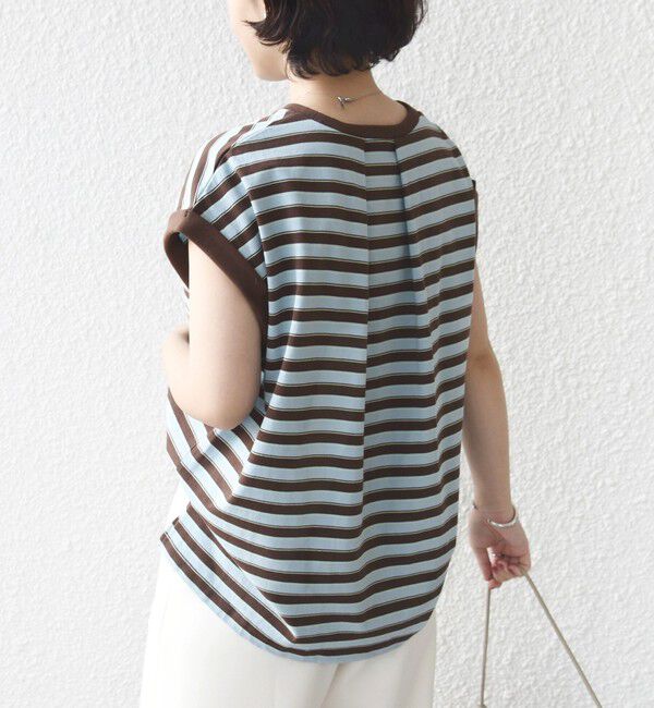 SHIPS for women「【WEB限定】マルチ ボーダー フレンチスリーブ プルオーバー」|Tシャツ・カットソー|