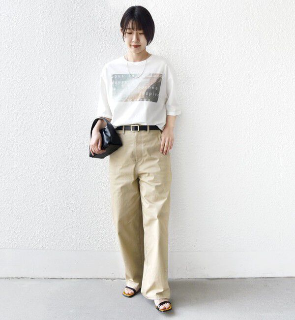 SHIPS for women「《一部追加予約》【WEB限定】オーガニック コットン 5分袖 フォト TEE」|Tシャツ・カットソー|