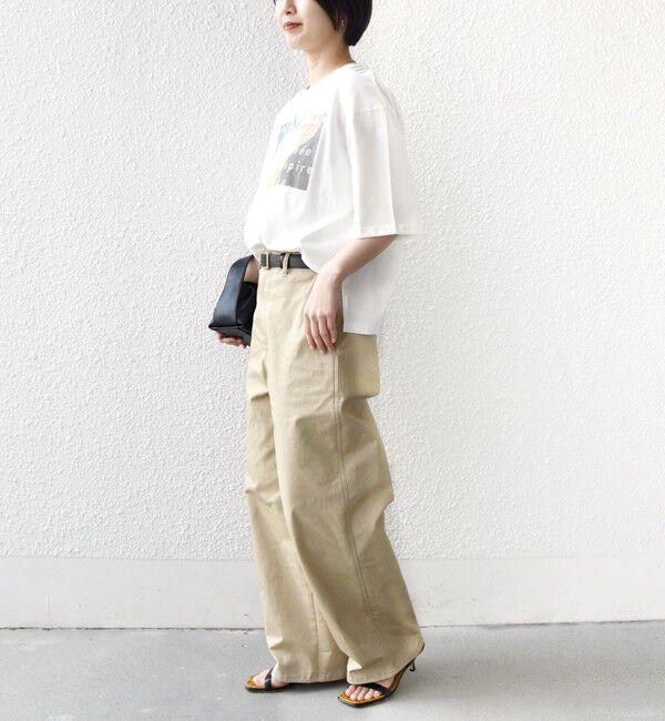 SHIPS for women「《一部追加予約》【WEB限定】オーガニック コットン 5分袖 フォト TEE」|Tシャツ・カットソー|