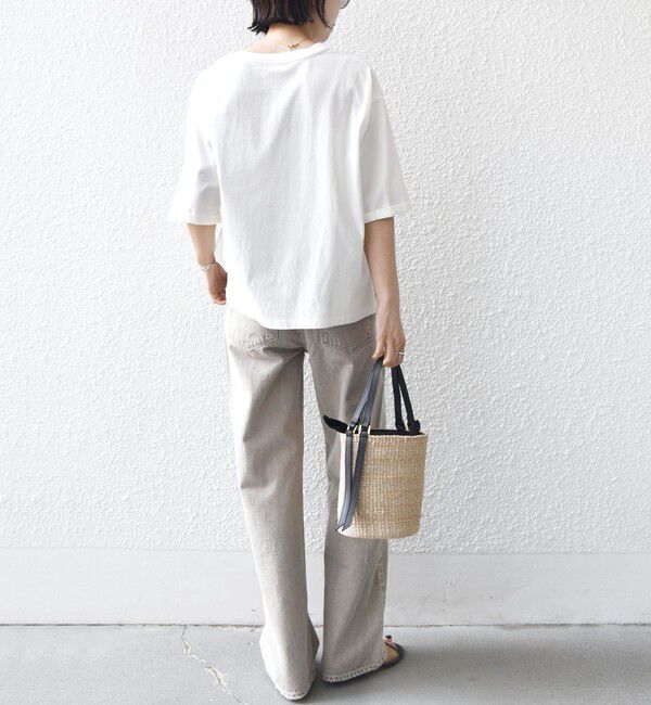 SHIPS for women「《一部追加予約》【WEB限定】オーガニック コットン 5分袖 フォト TEE」|Tシャツ・カットソー|