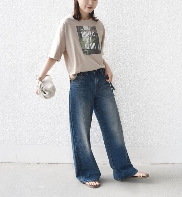 SHIPS for women「《一部追加予約》【WEB限定】オーガニック コットン 5分袖 フォト TEE」|Tシャツ・カットソー|