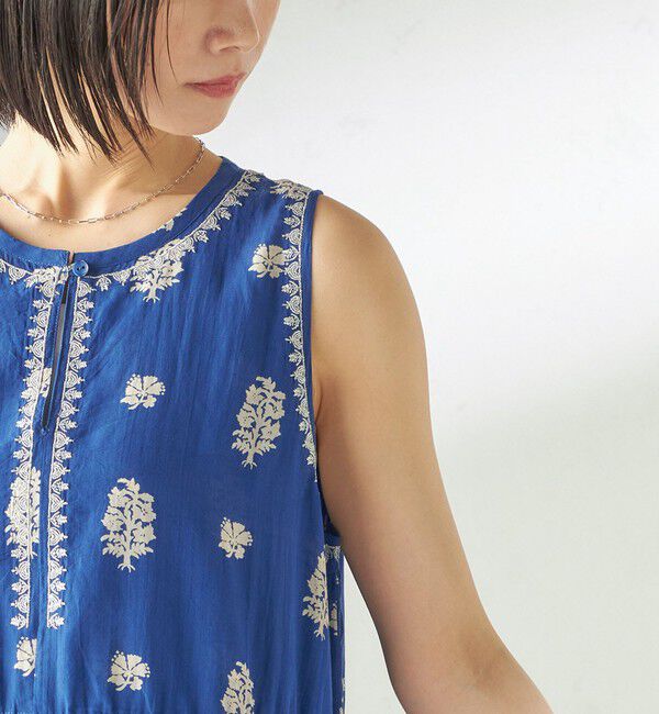 SHIPS for women「【SHIPS別注】Fanaka:〈手洗い可能〉フラワー プリント 刺繍 ワンピース」|ワンピース|