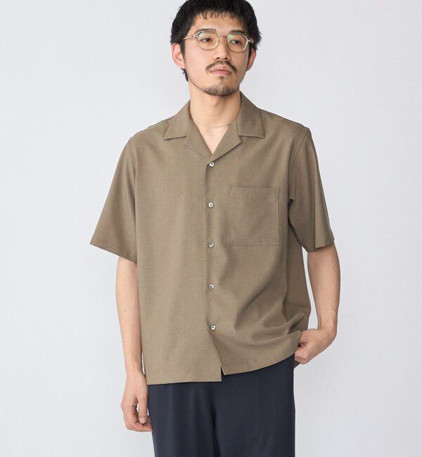 SHIPS「SHIPS: 〈MADE IN JAPAN〉Reflax(R) 5スリーブ オープンカラー シャツ」|シャツ・ブラウス|