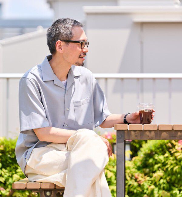 SHIPS「SHIPS: 〈MADE IN JAPAN〉Reflax(R) 5スリーブ オープンカラー シャツ」|シャツ・ブラウス|