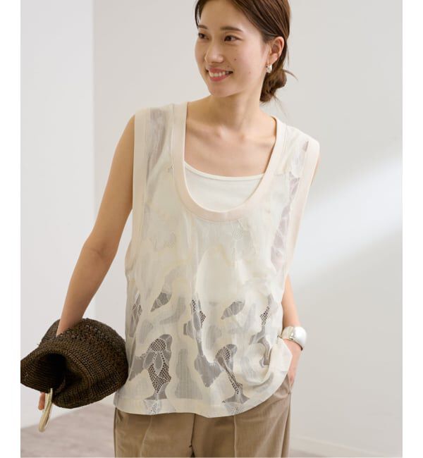 FRAMeWORK「≪追加予約≫ESTHE OVERSIZED SHEER LACE ベスト」|シャツ・ブラウス|