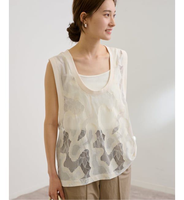 FRAMeWORK「≪追加予約≫ESTHE OVERSIZED SHEER LACE ベスト」|シャツ・ブラウス|