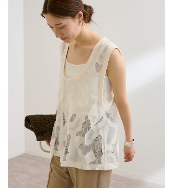 FRAMeWORK「≪追加予約≫ESTHE OVERSIZED SHEER LACE ベスト」|シャツ・ブラウス|