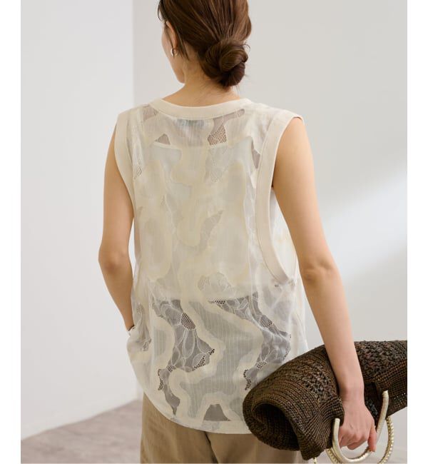 FRAMeWORK「≪追加予約≫ESTHE OVERSIZED SHEER LACE ベスト」|シャツ・ブラウス|
