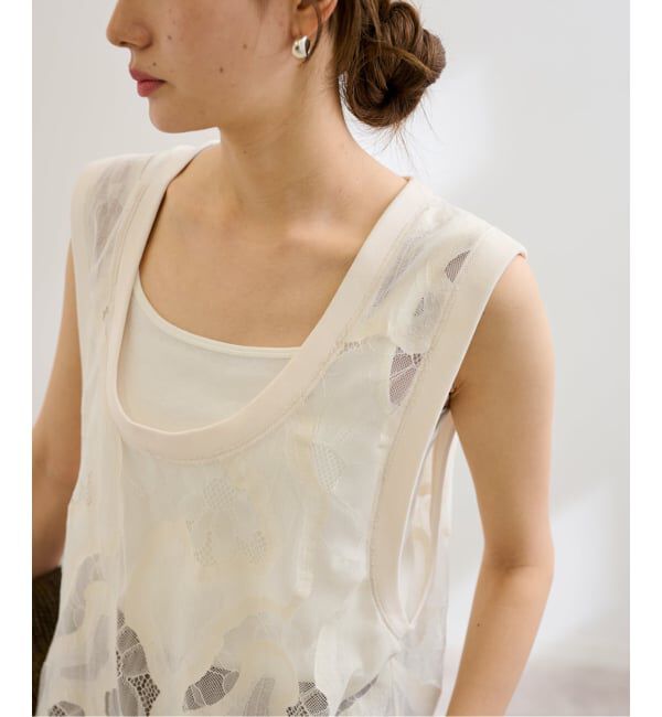 FRAMeWORK「≪追加予約≫ESTHE OVERSIZED SHEER LACE ベスト」|シャツ・ブラウス|
