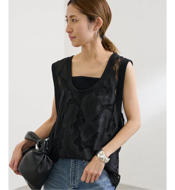 FRAMeWORK「≪追加予約≫ESTHE OVERSIZED SHEER LACE ベスト」|シャツ・ブラウス|