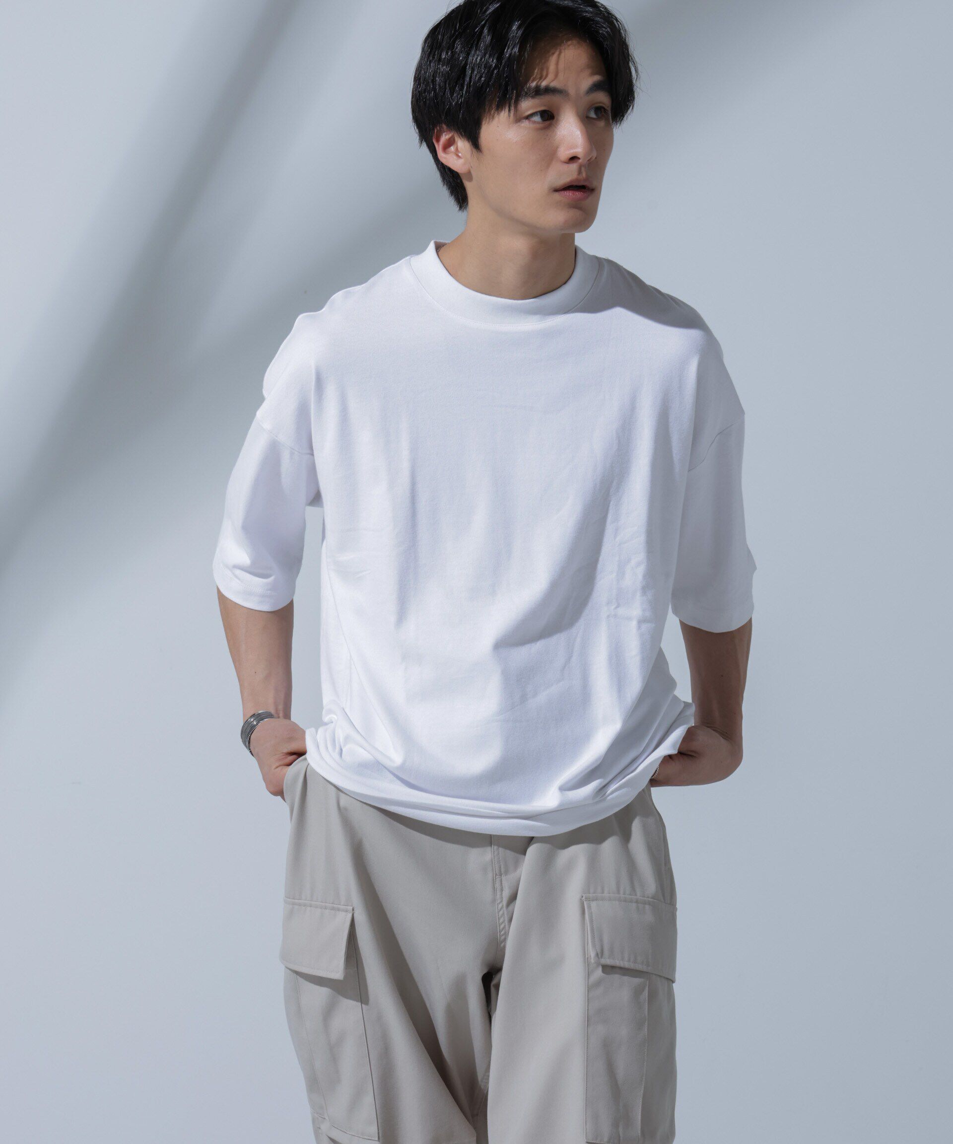 nano･universe「Anti Soaked(R)汗染み防止 クルーネックビッグT」|Tシャツ・カットソー|