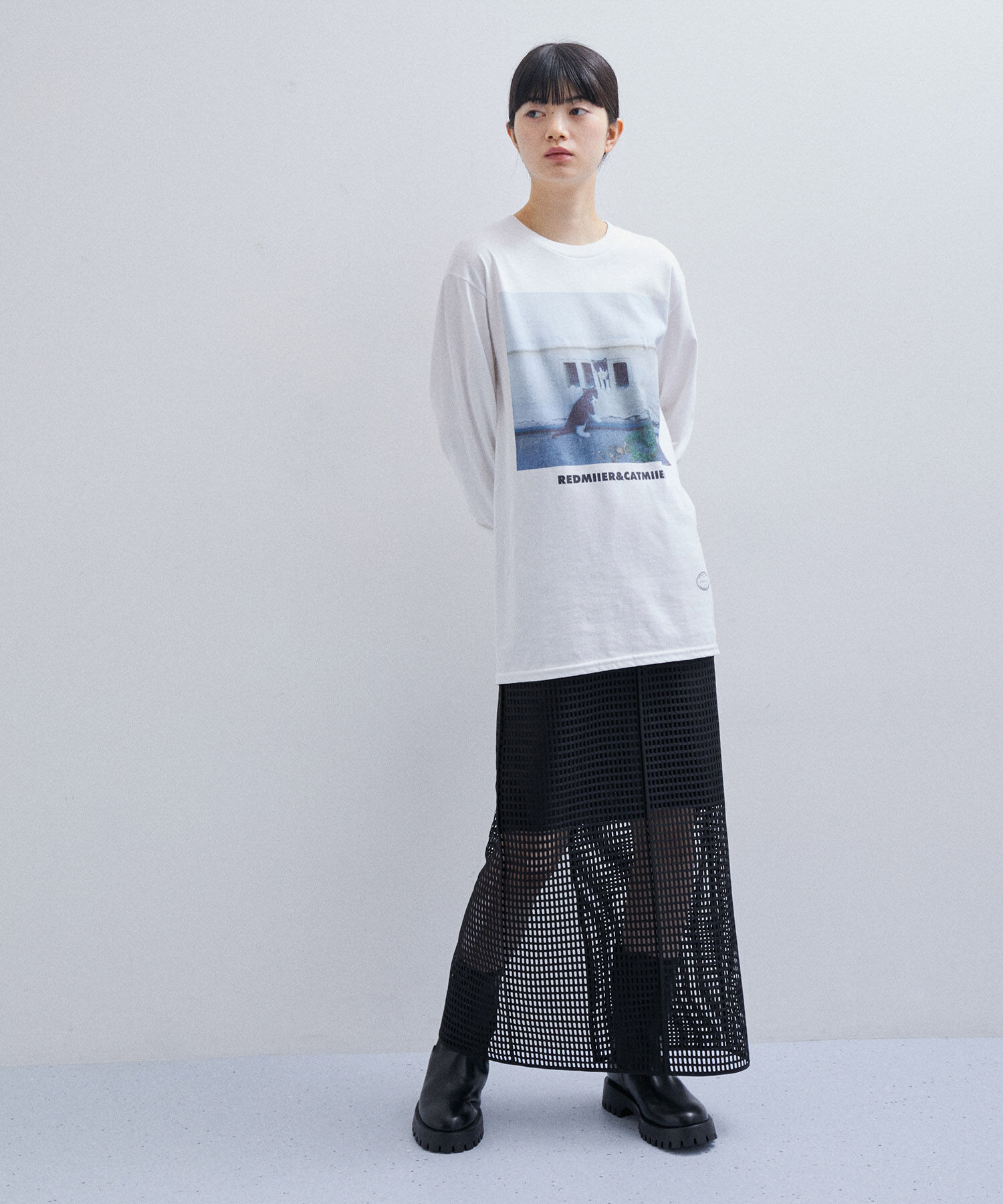 ADAM ET ROPE'「【セットアップ対応】メッシュレーススカート」|スカート|