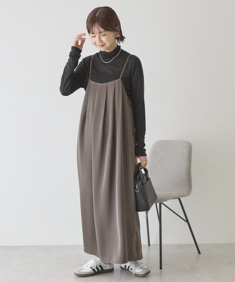 AMERICAN HOLIC「タックサテンキャミワンピース」|ワンピース|Charcoal Gray