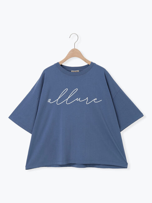 Samansa Mos2「バイオ加工ロゴプリントワイドTシャツ」|Tシャツ・カットソー|