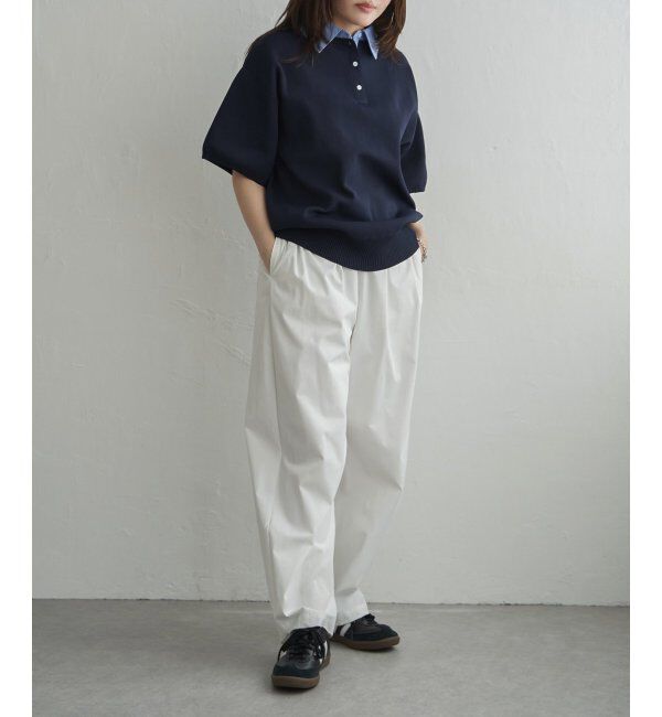 VENCE share style「シャツ襟 半袖ポロニット」|シャツ・ブラウス|