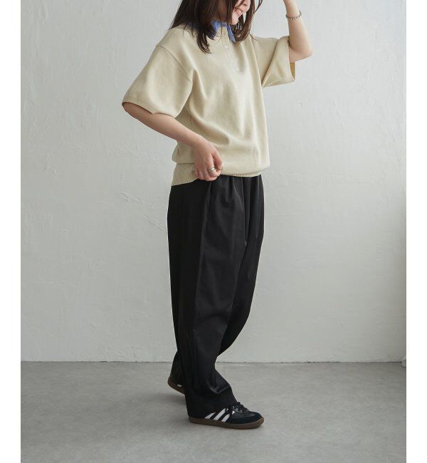 VENCE share style「シャツ襟 半袖ポロニット」|シャツ・ブラウス|