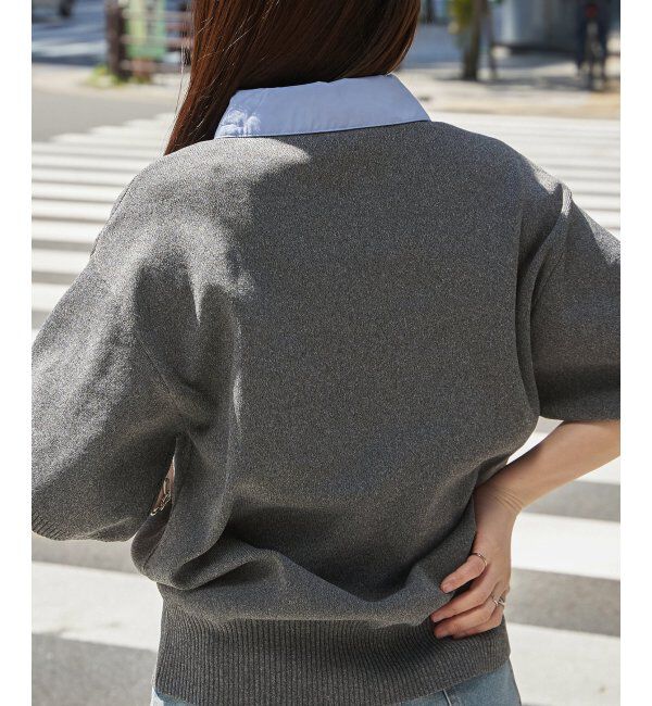 VENCE share style「シャツ襟 半袖ポロニット」|シャツ・ブラウス|