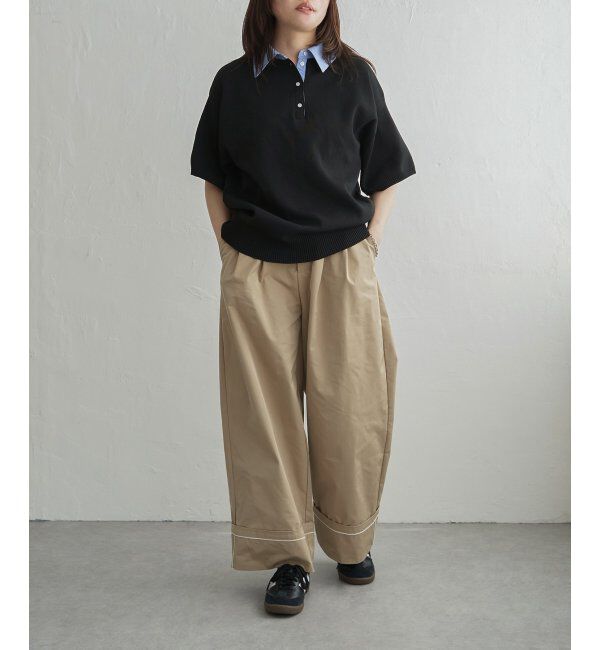 VENCE share style「シャツ襟 半袖ポロニット」|シャツ・ブラウス|