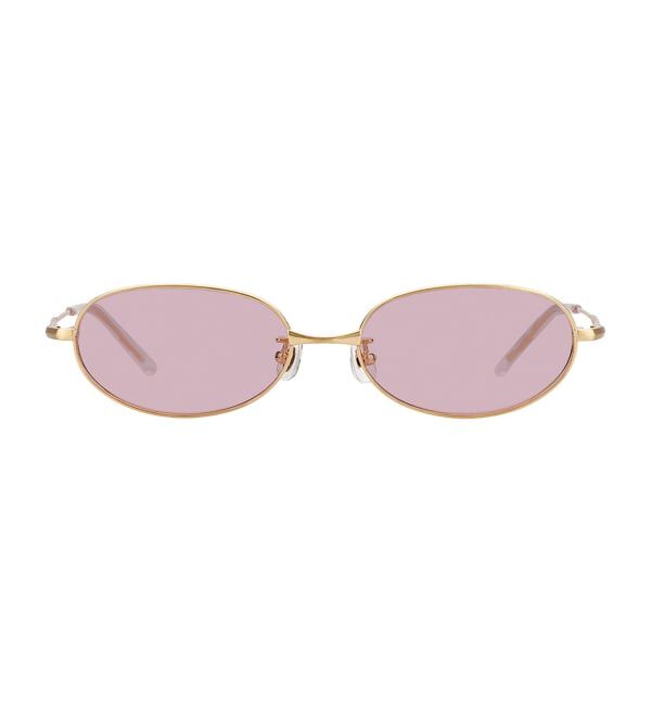  「SUNCUTGlasses/UV100%CUT オーバル型 サングラス | メタルフレーム カラーレンズ  紫外線対策 UVカット」|サングラス|ゴールド3