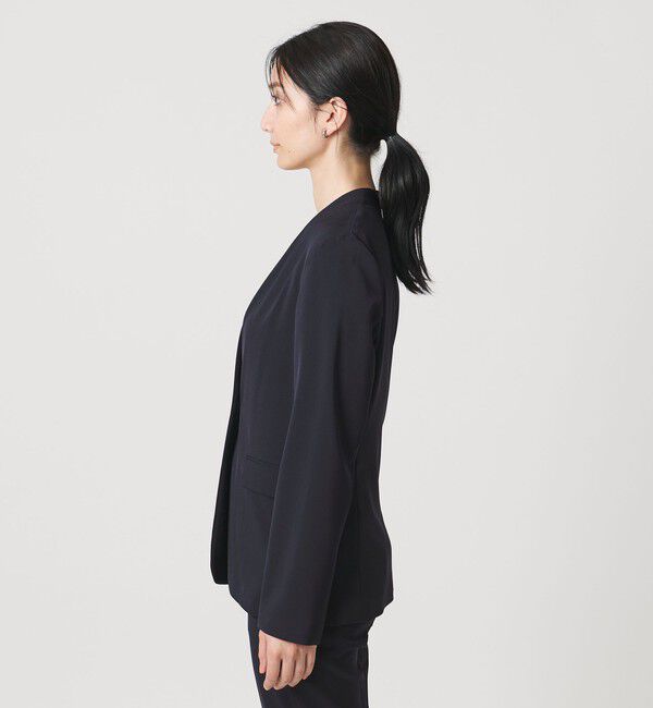 UNITED ARROWS「FEEL CLEAN Vノーカラー ジャケット ‐防シワ ストレッチ UVカット‐」|ノーカラージャケット|
