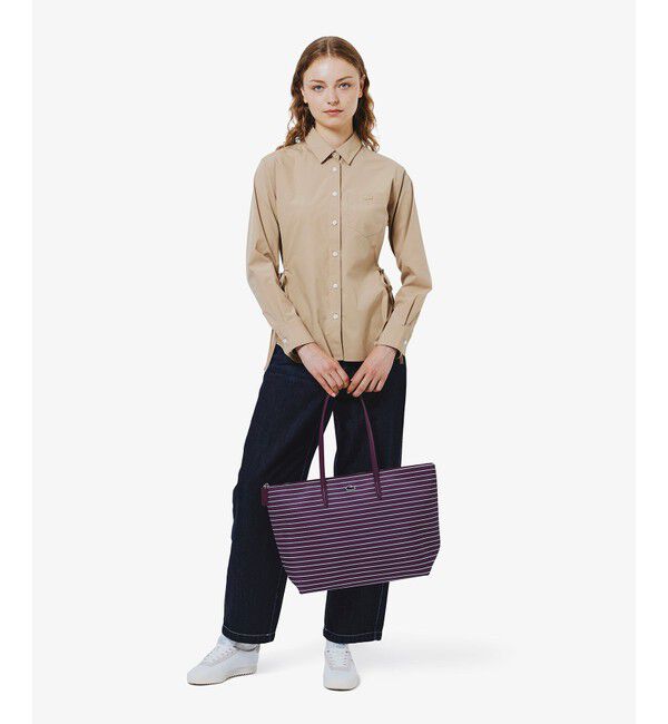 LACOSTE「リボンディテール ストレッチロングスリーブシャツ」|シャツ・ブラウス|