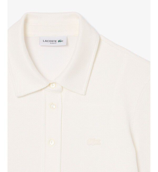 LACOSTE「グロッシー鹿の子地ロングスリーブ スリムフィットシャツ」|シャツ・ブラウス|