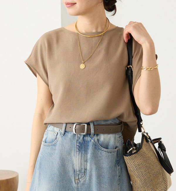  「【セットアップ着用可能/ドライタッチ/シワになりにくい】メッシュフレンチブラウス」|シャツ・ブラウス|