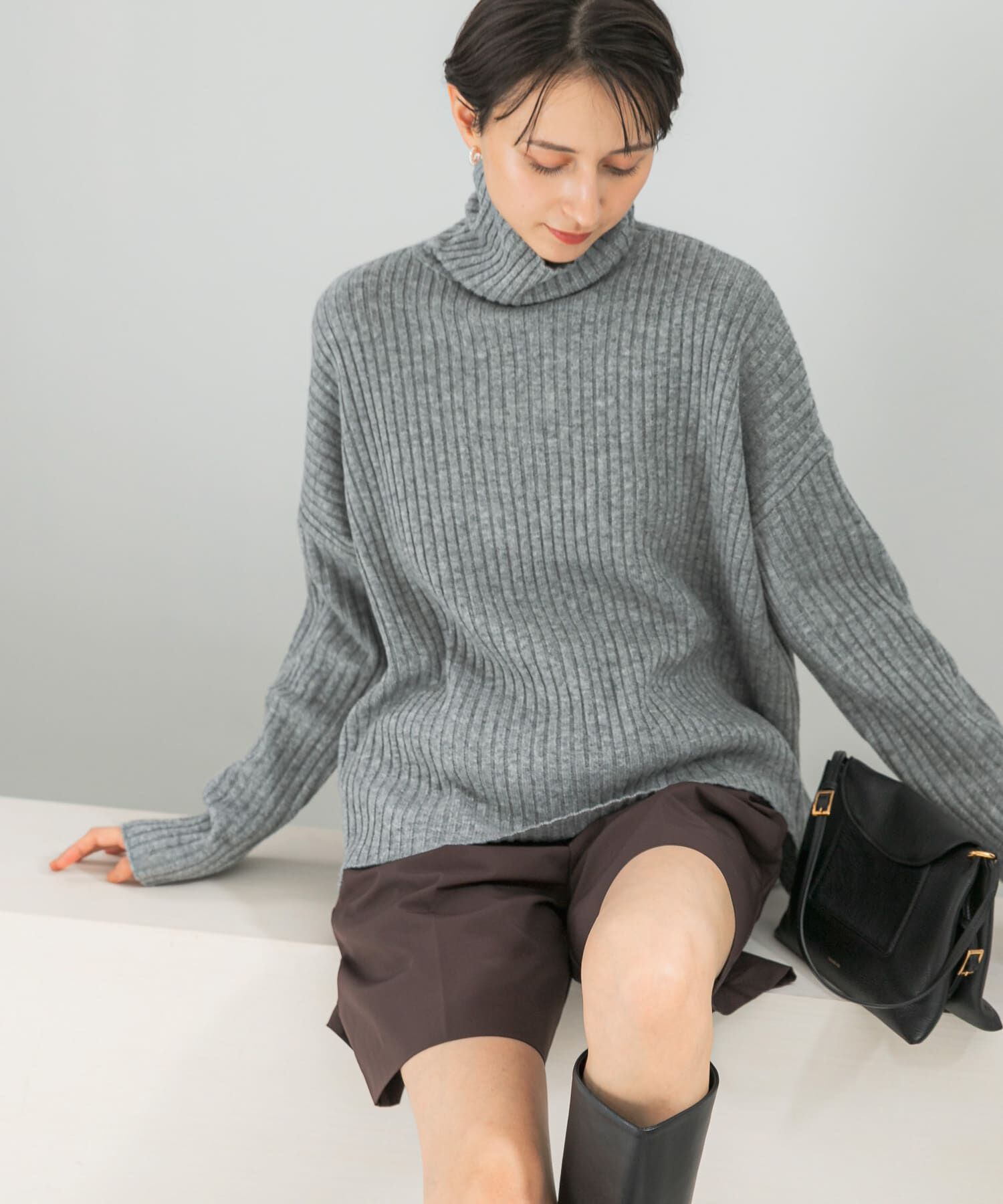 URBAN RESEARCH ROSSO「マシーンウォッシュ ワイドリブニット」|ニット・セーター|