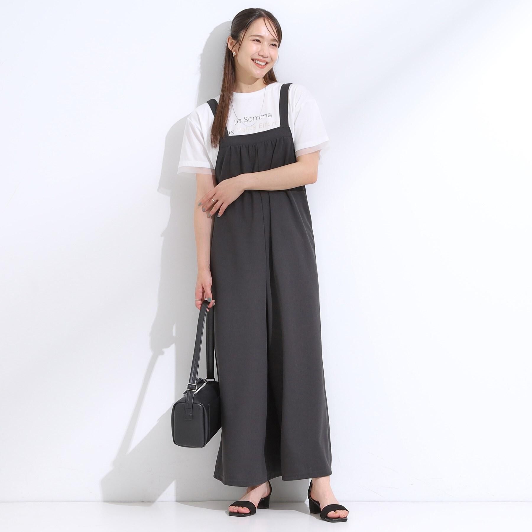 SHOO･LA･RUE「【ひんやり/UVカット】選べる3柄 お袖チュールで差をつける ロゴプリントTシャツ」|Tシャツ・カットソー|
