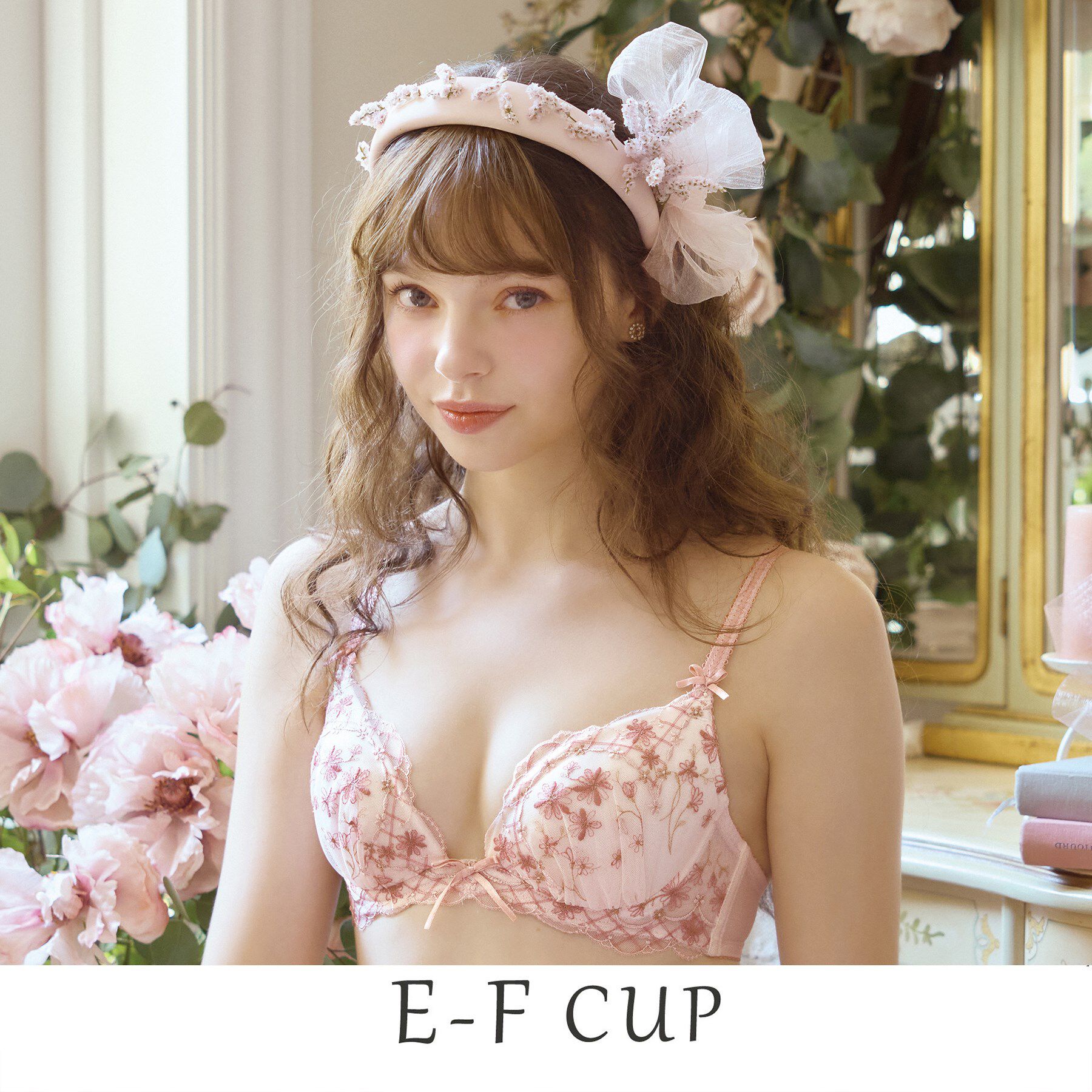 Risa Magli「コニー ブラジャー　（E-F）　＜リサマリ ミラクル谷間ブラ＞」|インナー|ピンク(071)