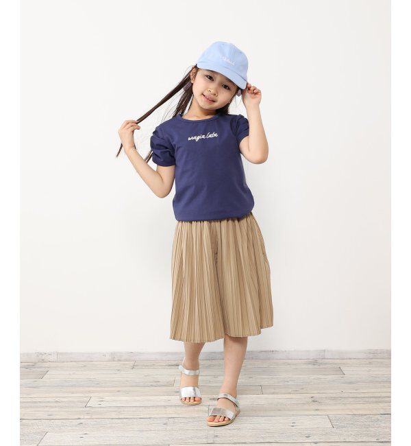 ikka kids「肩ギャザーフロッキーロゴTシャツ（120~160cm）」|Tシャツ・カットソー|